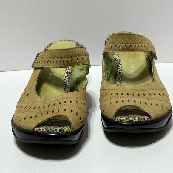 Jambu Touring Too Mary Jane Slide Mule Women’s 9.5 M Green Leather 3" Heel - Picture 11 of 16